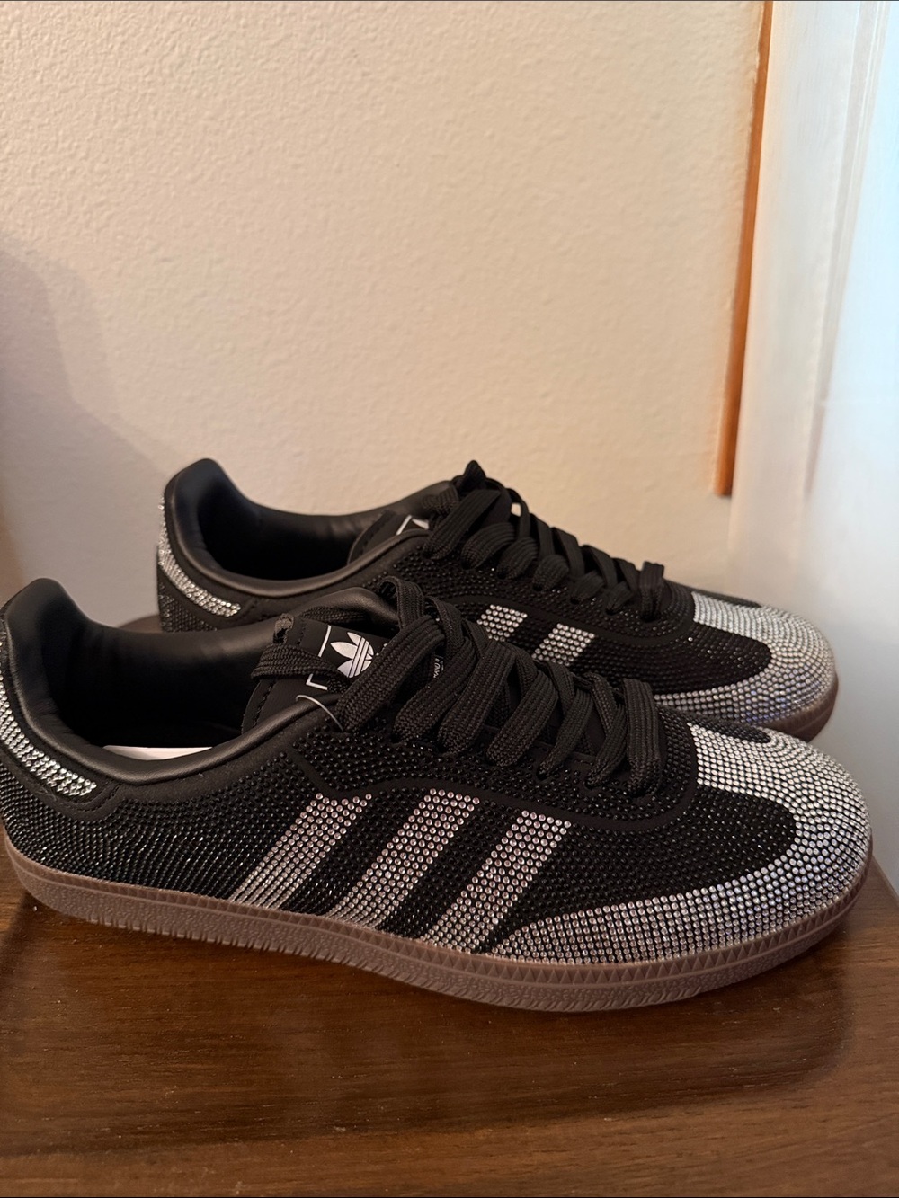 Adidas Samba Sneakers with Black & Silver Crystal Accents - Picture 10 of 10